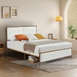 Upholstered Full Size Platform Bed Frame with Headboard