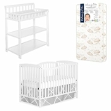 3-Pc Dream On Me Nursery Essentials Bundle of Dream On Me Chelsea 5-in-1 Convertible Crib, Dream On Me Ashton Changing-Table, with a Dream On Me Twilight 5” 88 Coil Inner Spring Crib and Toddler Mattress