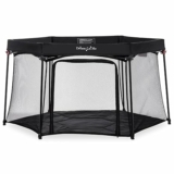 Dream On Me Onyx Baby Playpen, Zipper Access Door, Breathable Mesh Sides, Soft Comfortable Mattress Padded Floor, Easy Fold Design with Travel Carry Bag