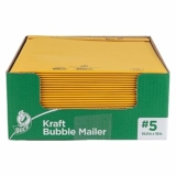 25-Pack Duck Brand #5 Kraft Bubble Mailer, Manila, 10.5 inch x 15 inch