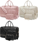 3-Pc Weekender Travel Duffel Bag w/ Crossbody & Toiletry Bag Set
