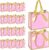 50 PCS Small Gift Bags with Handles,Pink