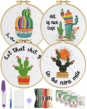 4 Sets Embroidery Kit for Beginners (Cactus)