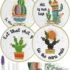 3 Sets Cute Cat Embroidery Starters Kit with Pattern for Beginners