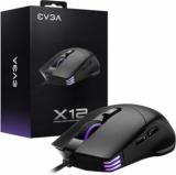 EVGA X12 Gaming Mouse, 8k, Wired, Black, Customizable, Dual Sensor, 16,000 DPI, 5 Profiles, 8 Buttons, Ambidextrous Light Weight