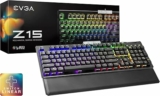 EVGA Z15 RGB USB Gaming Keyboard, RGB Backlit LED, Hotswappable Mechanical Kailh Speed Silver Switches (Linear)