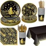 129-Pcs Disposable Dinnerware Set w/ Tablecloth for Easter