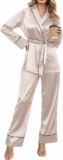 2-Pc Women’s Silky Pajama Set w/ Belt