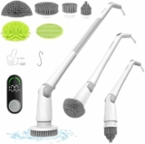 Cordless Electric Spin Scrubber with LED Display & 6 Replacement Head