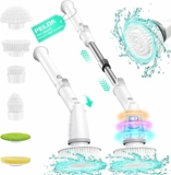 11-in-1 Multi-Surface Electric  Power Scrubber with 6 Replaceable Brush Heads & Long Handle