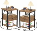 2-Pack 2-Tier End Table Charging Station