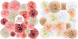 20-Pc Pom Pom Tissue Paper Decor