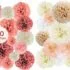 12-Pc Tissue Paper Chrysanth Flowers Paper Pom Poms
