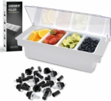 Condiment Holder w/ Lid + 12-Ct Liquor Bottle Pourers w/ Covers