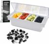 Condiment Holder w/ Lid + 12-Ct Liquor Bottle Pourers w/ Covers