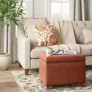 Threshold Essex Single Storage Ottoman Caramel Faux Leather