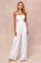 Everlasting Sparkle White Embroidered Sequin Bustier Jumpsuit