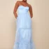 Women’s Beyond Precious Iridescent Blue Strapless Organza Gown