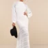Romantic Attitude White Chiffon Rosette Drop Waist Maxi Dress