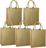 Pack of 10 Piper Natural Jute Gift Bag with Padded Rope Handles