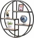 4-Tier Wood Floating Decorative Shelf w/Metal Structure