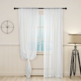 2-Panels Fancial Sheer White Curtains, 84 inch Length