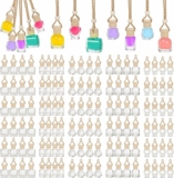 100 Pcs Hanging Car Air Freshener Diffuser with Wooden Caps Lanyard, 5 Assorted Style