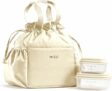 Fit & Fresh Cromwell Drawstring Lunch Bag Set with 2 Containers
