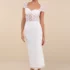 Glowing Intuition White Satin Rhinestone Bow Mini Dress