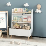 Standing Bookshelf with Toy Storage