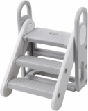 Adjustable 3-Steps Foldable Toddler Step Stool