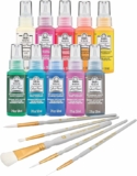 FolkArt Murano Acrylic Craft Paint Kit, 15 Piece Set Including 5 Brushes and 10 Transparent Colors