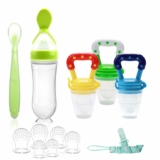 Baby Silicone Food Feeder with Spoon and Pacifier Clip