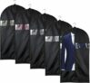 5 Pack 43 Inch Oxford Fabric Garment Bag Suit Cover Bags with Zipper and Transparent Window