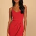 Women’s What a Stunner Satin Asymmetrical Mini Dress