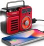 Retro 2000mAh Emergency Weather Radio with 5.0 Bluetooth Speaker, Hand Crank, Solar Charging, AM/FM/WB, Flashlight & SOS Alarm