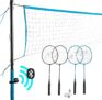 Franklin Sports Beach + Backyard Volleyball Set + Badminton Set with Speaker – Bluetooth Net + Pole Set – with Pump, Bluetooth Speakers + Carry Bag Included