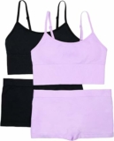 Set of 2 Fruit of the Loom Girl’s Seamless Longline Bra & Matching Boyshort Panty Set