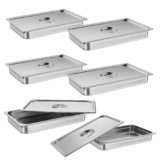 6-Pack Full Size Steam Table Pans with Lid, 2.5″ Deep