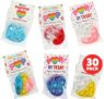 30-Pack Kids Valentines Day Cards with Heart Popit Fidget Toy