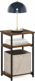 Furinno Just 3-Tier Metal Frame End Table with Storage Shelves