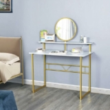 Vanity Desk with Mirror 2-Tier Dressing Table