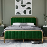 Full Size Platform Velvet Bed Frame