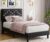 Upholstered Platform Bed Frames Twin Size with Crystal Diamond Tufted