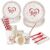 Red Heart Love Disposable Paper Plates w/ Napkins, Utensils, Straws, & Cups (Serve 25)