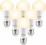 6-Count GHome Smart Light Bulbs, E26 A19 LED Bulb Compatible with Alexa & Google Home, App Remote Control, 8W Dimmable 2700K Warm White 800 Lumens, 2.4GHz WiFi