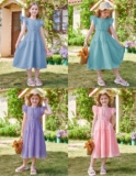GRACE KARIN Girls Flutter Sleeve Dress w/ Pockets