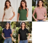 GRACE KARIN Women’s Puff Short Sleeve Ribbed Knit Shirt