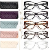 Set of 5 Blue Light Blocking Computer Glasses Kit (5-Ct Glasses, 1 Glasses Chain, 5-Ct Soft Case, 1 Cleaning Cloth, & Anti-Blue Ray Test)