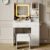 Makeup Vanity Desk w/ Mirror, Lights, Charging Station, 3 Drawers, & 3 Storage Shelves